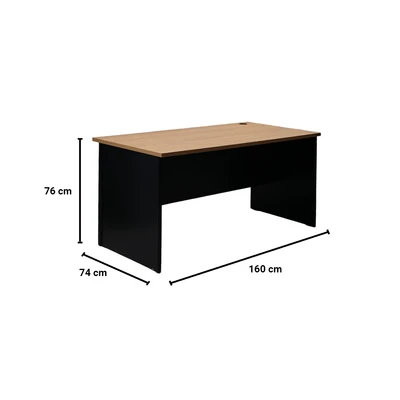 Gambar Informa Haris Meja Kantor - Hitam/Cokelat Oak