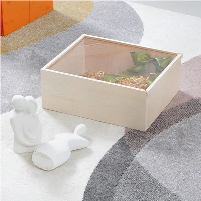 Gambar Informa Kotak Hampers Kayu Dengan Tutup Akrilik 38x32x14.5 cm