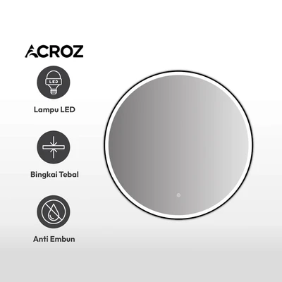 Gambar Acroz 60x60 Cm Cermin Dinding Led Anti Fog Round