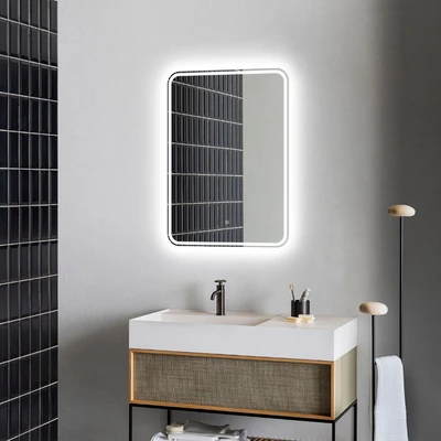 Gambar Acroz Cermin Dinding Kamar Mandi LED Anti Fog Frameless Rectangle 60x0.3x80 cm