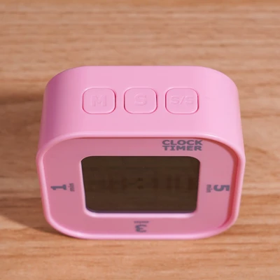 Gambar Arthome Jam Meja Dengan Timer 3 Fixed Flip - Pink