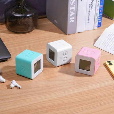Gambar Arthome Jam Meja Dengan Timer 4 Fixed Flip - Pink