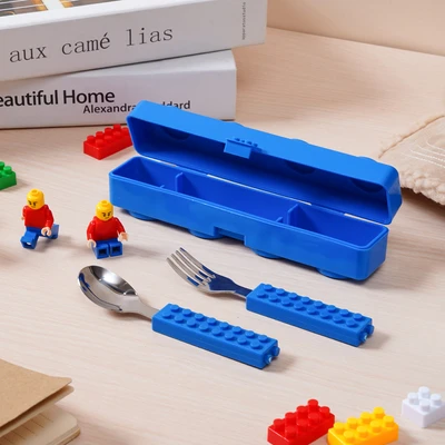 Gambar Ataru Alat Makan Anak Set 2 pcs - Biru