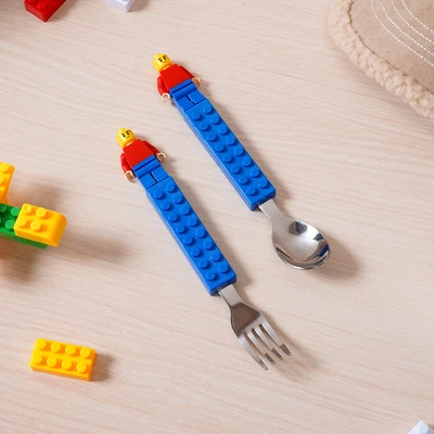 Gambar Ataru Alat Makan Anak Set 2 pcs - Biru