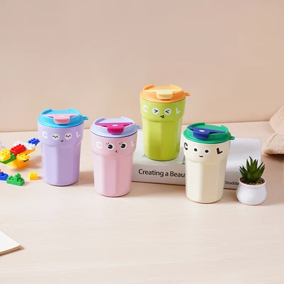 Gambar Ataru Mug Vacuum Flask Stainless Steel Dengan Strap 420 ml - Ungu/Biru