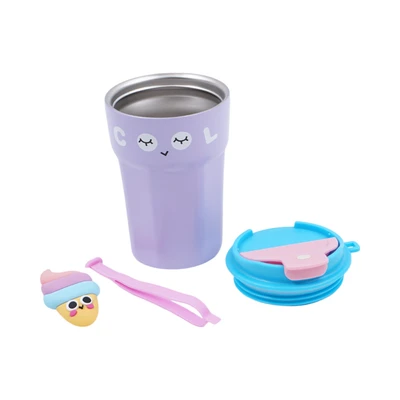 Gambar Ataru Mug Vacuum Flask Stainless Steel Dengan Strap 420 ml - Ungu/Biru