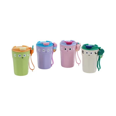 Gambar Ataru Mug Vacuum Flask Stainless Steel Dengan Strap 420 ml - Ungu/Biru