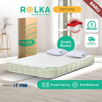 Gambar Rolka 90x200x23 cm Optima Kasur Pocket Springbed In Box - Putih