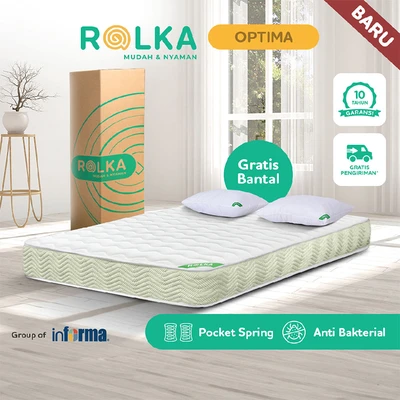 Gambar Rolka 200x200x23 cm Optima Kasur Pocket Springbed In Box