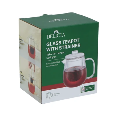 Gambar Delicia 600 Ml Teko Teh Borosilicate Round