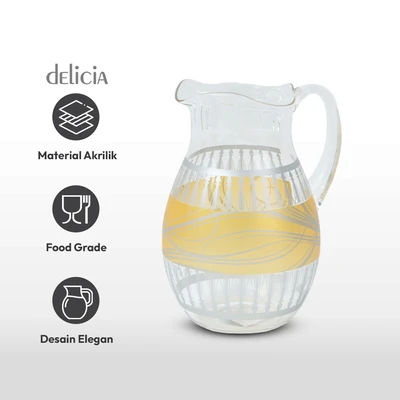 Gambar Delicia Schot Teko Minum Akrilik 2.1 Liter - Gold