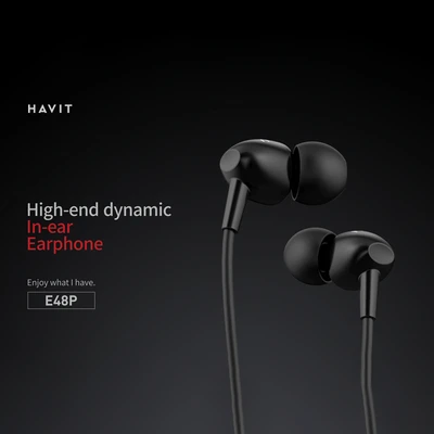 Gambar Havit Earphone In-Ear Wired E48P - Hitam