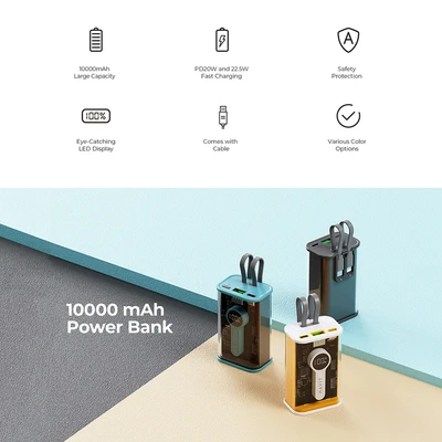 Gambar Havit Power Bank 10000 mAh PB94 Clear - Hitam