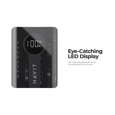 Gambar Havit Power Bank 10000 mAh PB94 Clear - Hitam