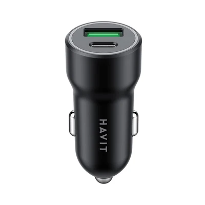 Jual Havit Charger Mobil Dual Port A C Hitam Original | AZKO