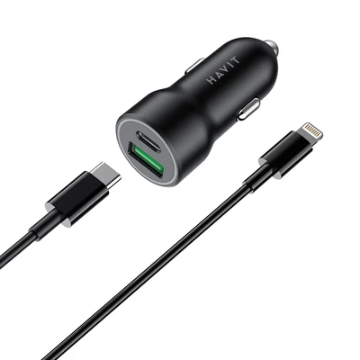 Jual Havit Charger Mobil Dual Port A C Hitam Original | AZKO