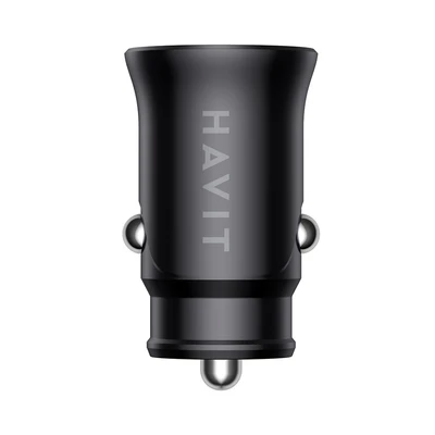 Gambar Havit Charger Mobil 2 Port USB-A & USB-C CC2022 - Hitam