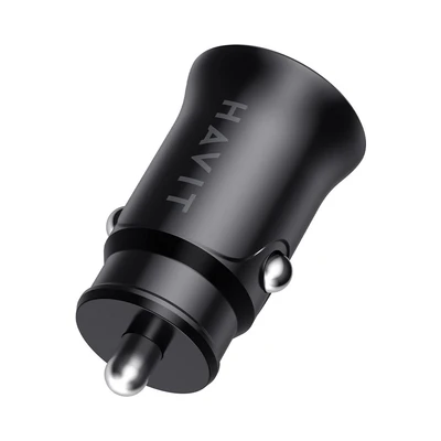 Gambar Havit Charger Mobil 2 Port USB-A & USB-C CC2022 - Hitam