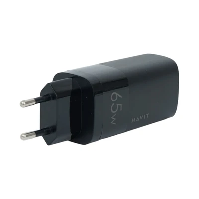 Gambar Havit Kepala Charger USB-A & USB-C 65 Watt - Hitam