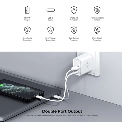 Gambar Havit Kepala Charger Plug USB-C 20 Watt HV-UC110 - Putih