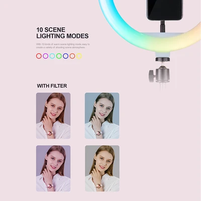 Gambar Havit Tripod Live Streaming Ring Light Dengan Holder Phone ST7026
