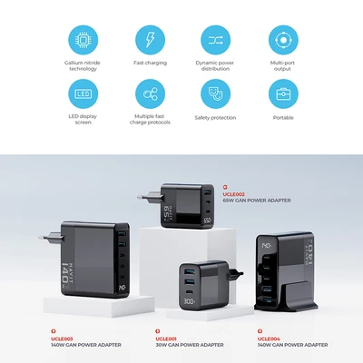 Gambar Havit Kepala Charger GaN USB-C & USB-A 30 Watt - Hitam