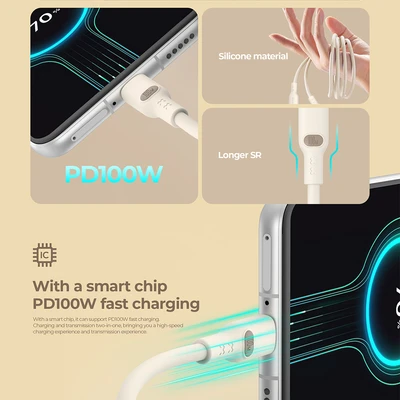 Gambar Havit Kabel Charger USB-C To USB-C 1 Meter CB6280 - Putih