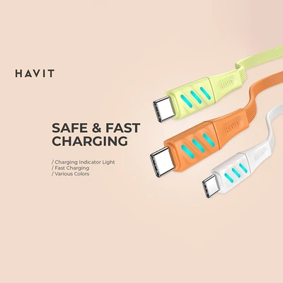Gambar Havit Kabel Charger USB-C To USB-C 2 Meter CB6247 - Hitam
