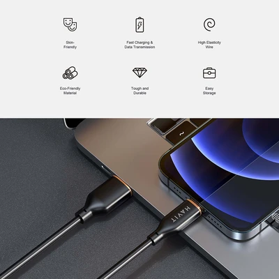 Gambar Havit Kabel Charger USB-C To USB-C 1.2 Meter CB603 - Hitam
