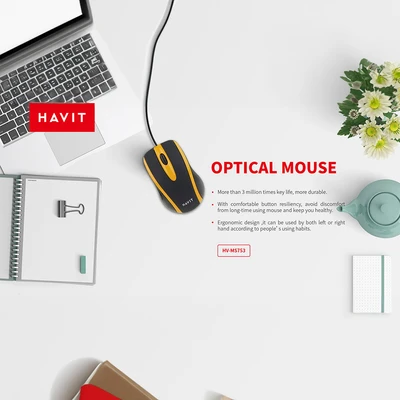 Gambar Havit Mouse PC HV-MS753 - Hitam/Abu-Abu