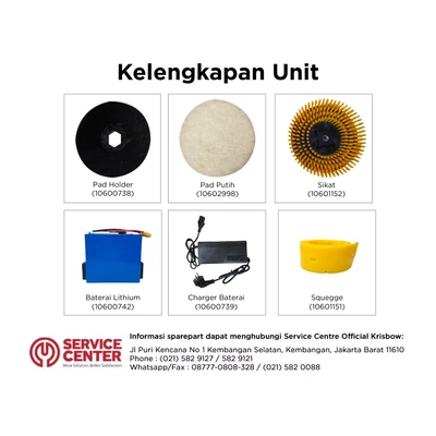 Gambar Krisbow Mesin Scrubber & Dryer Upright Dengan 2 Sikat - Abu-Abu