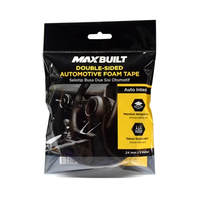 Gambar Maxbuilt 2.4 cmx5 Mtr Isolasi Foam Double Tape Otomotif - Hitam