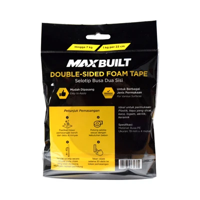 Gambar Maxbuilt 4 Mtr Selotip Busa 2 Sisi 19 mm - Putih