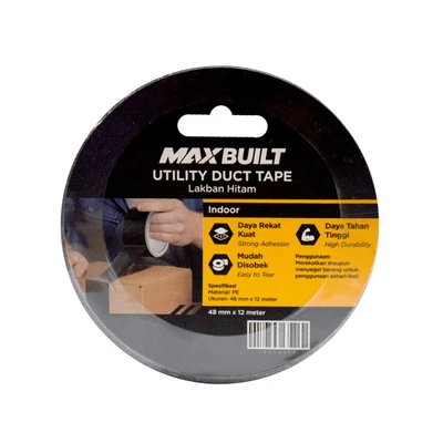 Gambar Maxbuilt 12 Mtr Lakban Kain 48 mm - Hitam