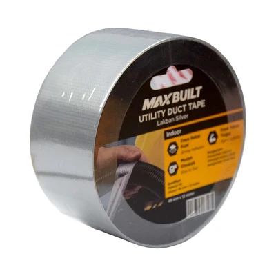 Gambar Maxbuilt 12 Mtr Lakban Kain 48 mm - Silver