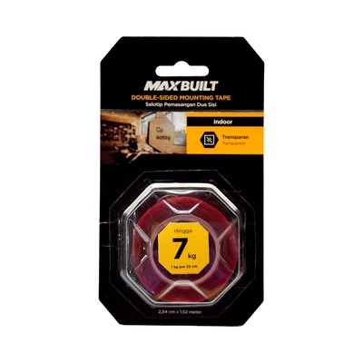 Gambar Maxbuilt 2.5 cmx1.5 Mtr Isolasi Mounting Tape Transparan