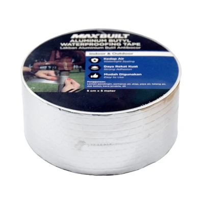 Gambar Maxbuilt 5 cmx5 Mtr Isolasi Tahan Air Aluminium Butyl Rubber - Silver