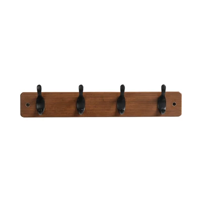 Gambar Stora Gantungan Pakaian Dinding 4 Pengait Walnut 45x6.5x9.5 cm