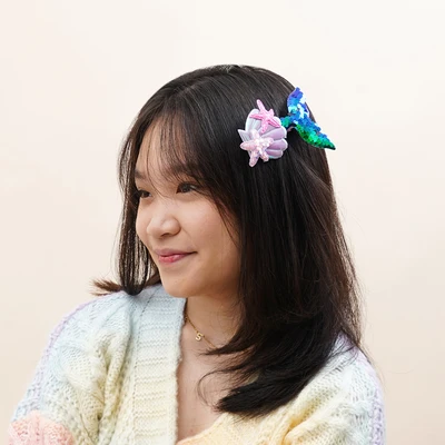 Gambar Ataru Jepit Rambut Anak Mermaid - Biru Navy