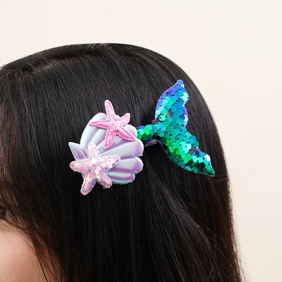Gambar Ataru Jepit Rambut Anak Mermaid - Biru Navy