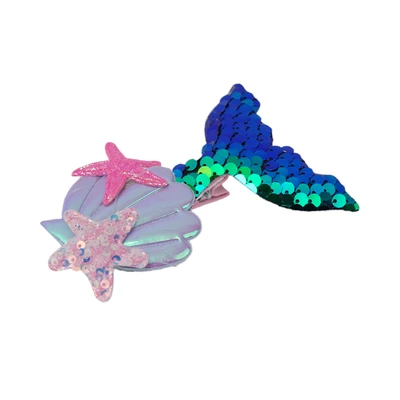 Gambar Ataru Jepit Rambut Anak Mermaid - Biru Navy