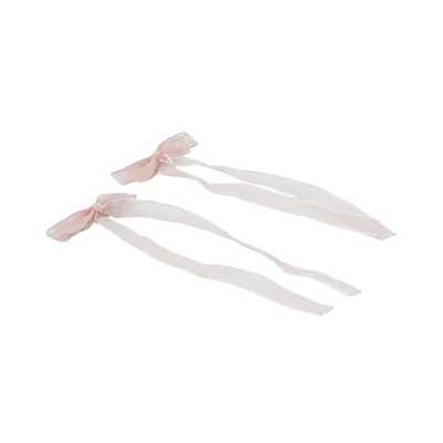 Gambar Ataru Jepit Rambut Anak Long Ribbon Set 2 pcs - Pink Blush