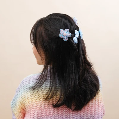 Gambar Ataru Jepit & Ikat Rambut Set 10 pcs - Biru