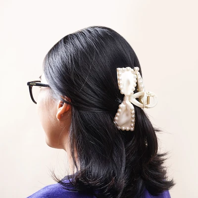 Gambar Ataru Jepit Rambut Twisted Ribbon Pearl