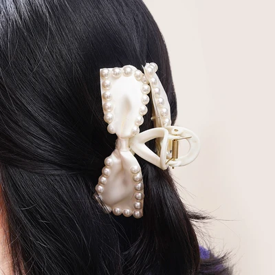 Gambar Ataru Jepit Rambut Twisted Ribbon Pearl