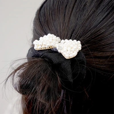 Gambar Ataru Ikat Rambut Pearl  Dengan Pendant - Putih / Hitam