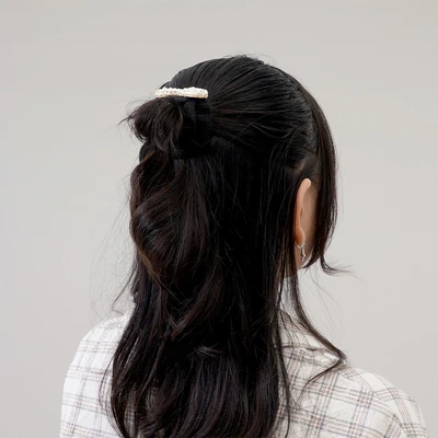 Gambar Ataru Ikat Rambut Pearl  Dengan Pendant - Putih / Hitam