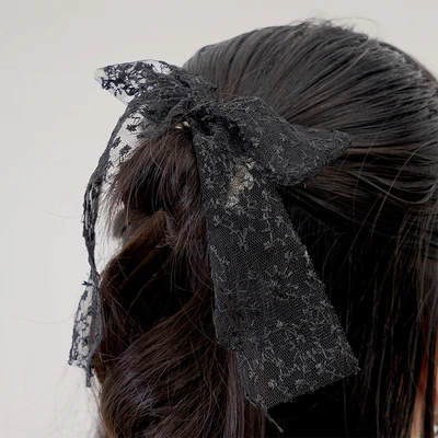 Gambar Ataru Ikat Rambut Pearl Dengan Tille - Putih / Hitam