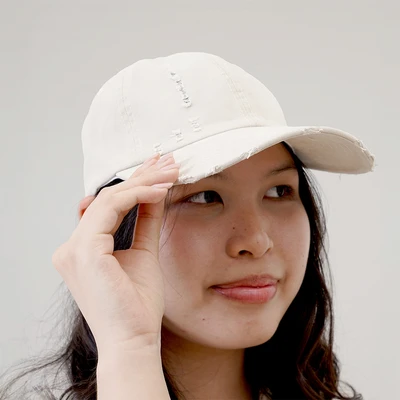 Gambar Ataru Topi Baseball Ripped - Putih