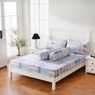 Gambar Sleeplite 120x200 cm Set 4 Pcs Seprai Single Microfiber Abstrak Mila
